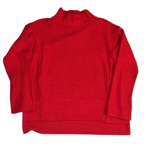 MELLODAY Vibrant Red Cowl Neck Sweater